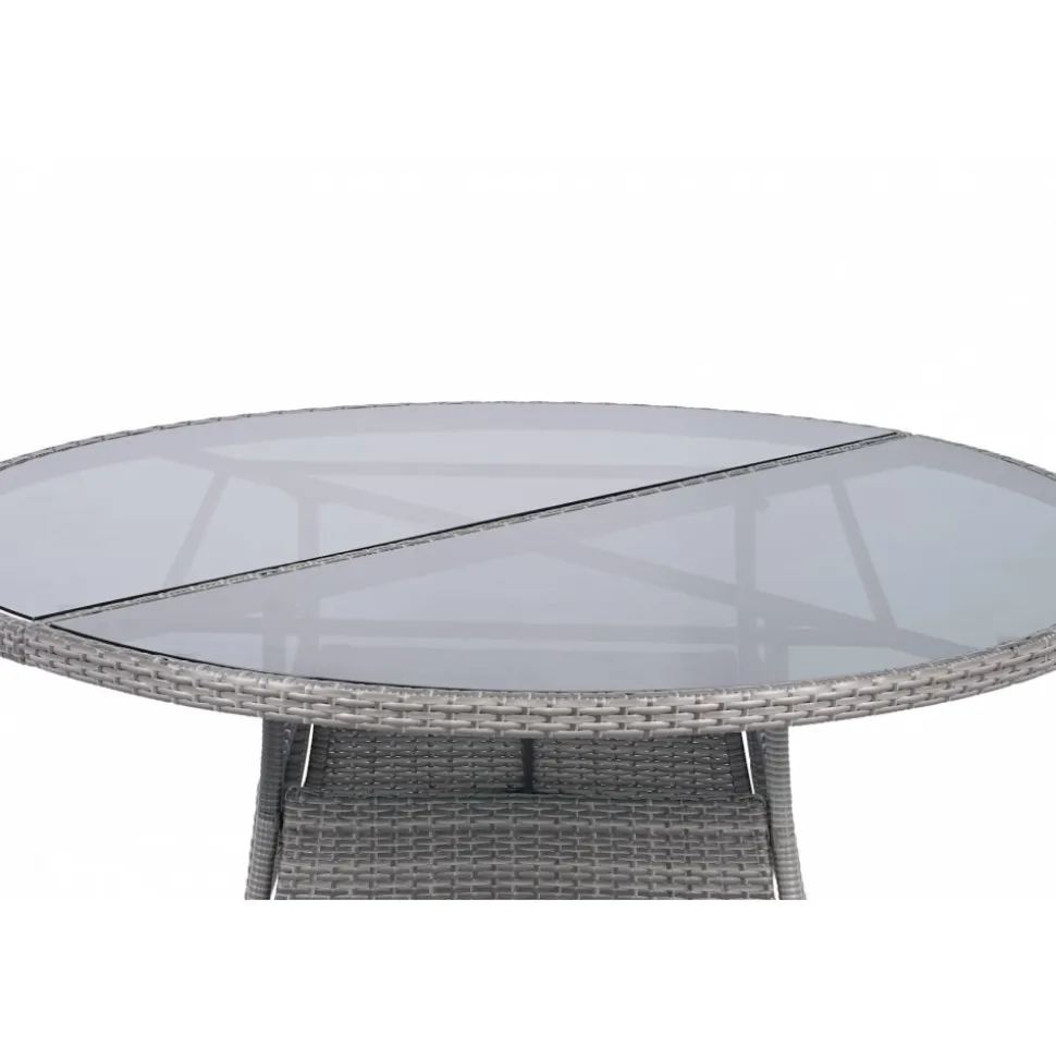 Runt utematbord med härdat glas | Ø150 cm | Tylösand grå