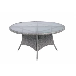 Runt utematbord med härdat glas | Ø150 cm | Tylösand grå