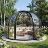 Runt växthus 13,2 m² | Exklusivt Uterum | Svart aluminium & kristallklara polykarbonatpaneler