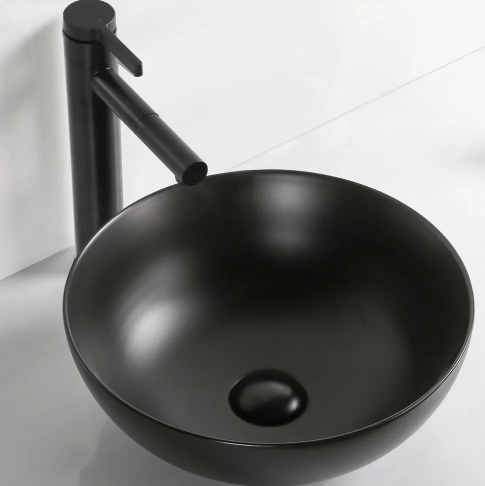 Skålformat handfat 40cm | Mattsvart yta | Lyxig design