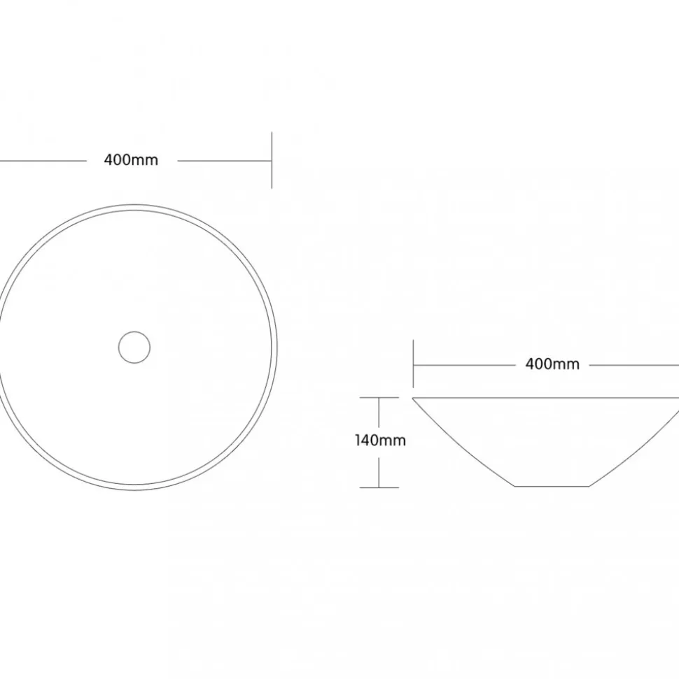 Skålformat handfat 40cm | Mattsvart yta | Lyxig design