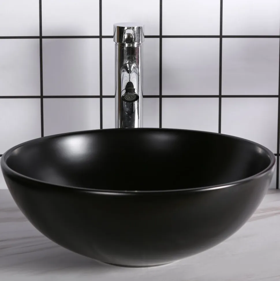 Skålformat handfat 40cm | Mattsvart yta | Lyxig design