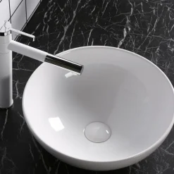 Skålformat handfat 40cm | Tvättställ i porslin med lyxig design