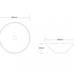 Skålformat handfat 40cm | Tvättställ i porslin med lyxig design