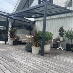 Slide roof veranda 3,9 x 3m | Skjutbart altantak | Kanalplast / Aluminium
