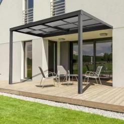 Slide roof veranda 3,9 x 3m | Skjutbart altantak | Kanalplast / Aluminium