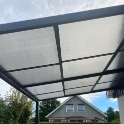 Slide roof veranda 3,9 x 3m | Skjutbart altantak | Kanalplast / Aluminium