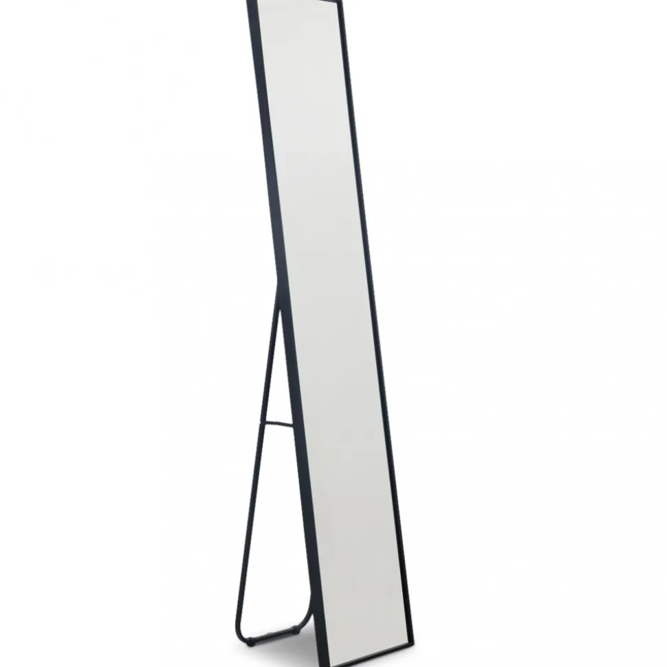 Smal helkroppsspegel 35x170 cm | Golvstående | Svart ram
