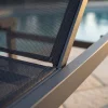 Solbädd i aluminium & textilene 2-pack | Justerbar solsäng för pool | Copacabana Svart