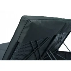 Solsäng 200×160 cm  Extra bred solsäng i svart | Glyxnäs