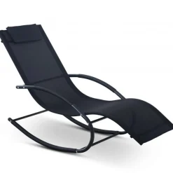 Solsäng med gungfunktion | Svart texturerad | 146×62×89 cm | Havstenssund 2026