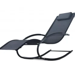 Solsäng med gungfunktion | Svart texturerad | 146×62×89 cm | Havstenssund 2026