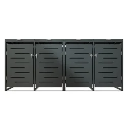 Soptunneskjul 2 kärl | Låsbart | Gasfjäder & ventilation | Mörkgrå