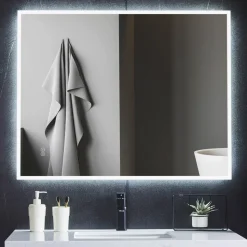Spegel med LED-belysning och anti-fog-funktion