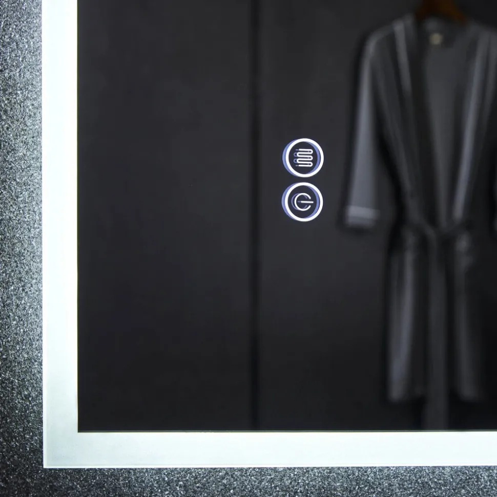 Spegel med LED-belysning och anti-fog-funktion