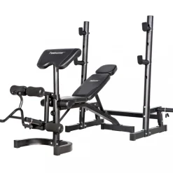 Ställbar träningsbänk | Bänkpress, benspark, leg curl & bicepscurl