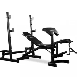 Ställbar träningsbänk | Bänkpress, benspark, leg curl & bicepscurl