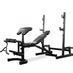 Ställbar träningsbänk | Bänkpress, benspark, leg curl & bicepscurl