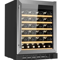 Stor inbyggbar vinkyl 46 flaskor | LED-belysning
