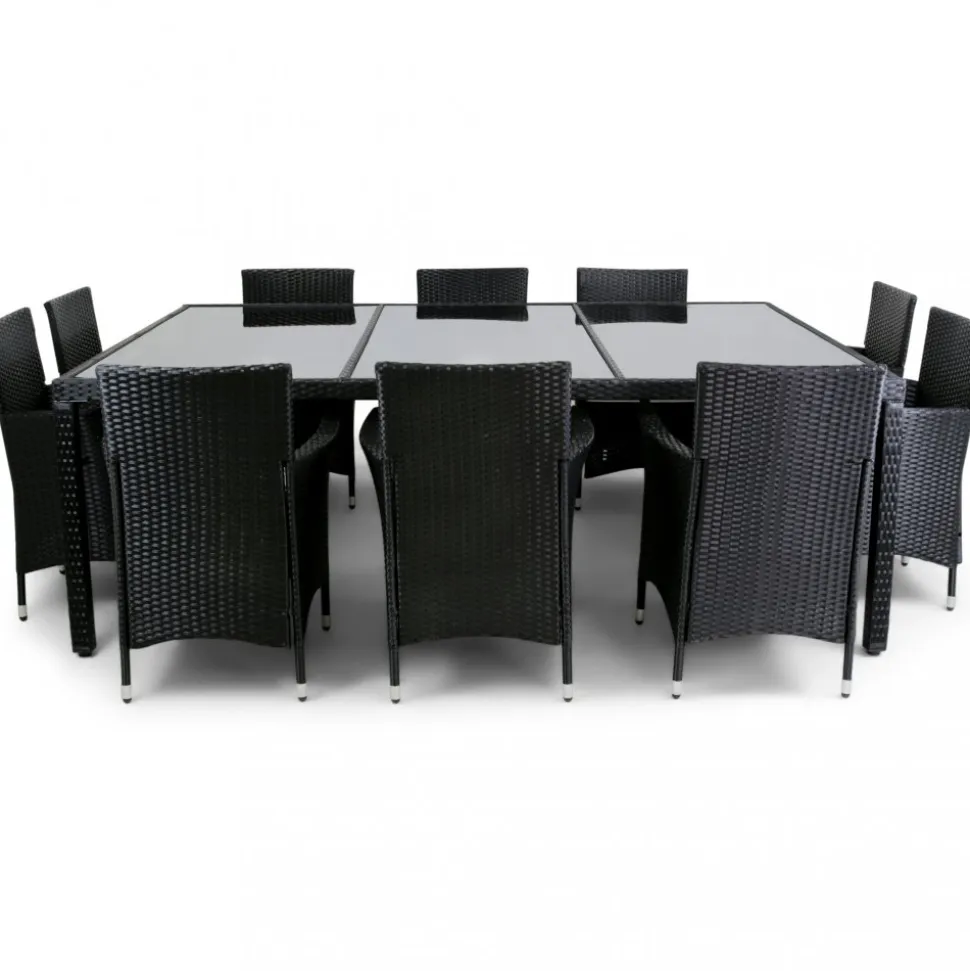 Stor matgrupp utemöbler 220x160cm | 10 stolar | Lyfco Särö