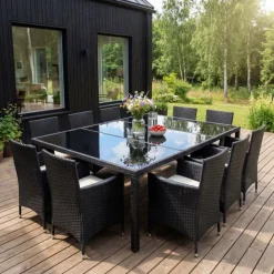Stor matgrupp utemöbler 220x160cm | 10 stolar | Lyfco Särö