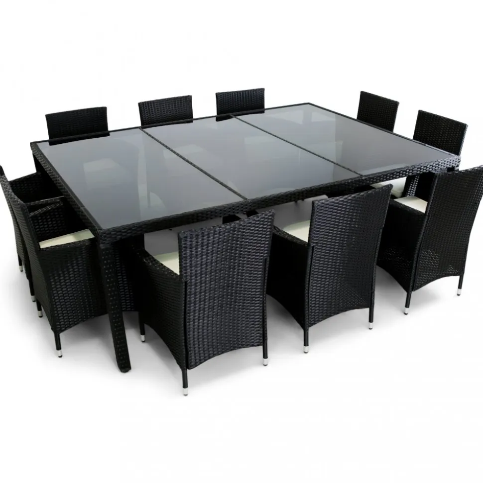 Stor matgrupp utemöbler 220x160cm | 10 stolar | Lyfco Särö
