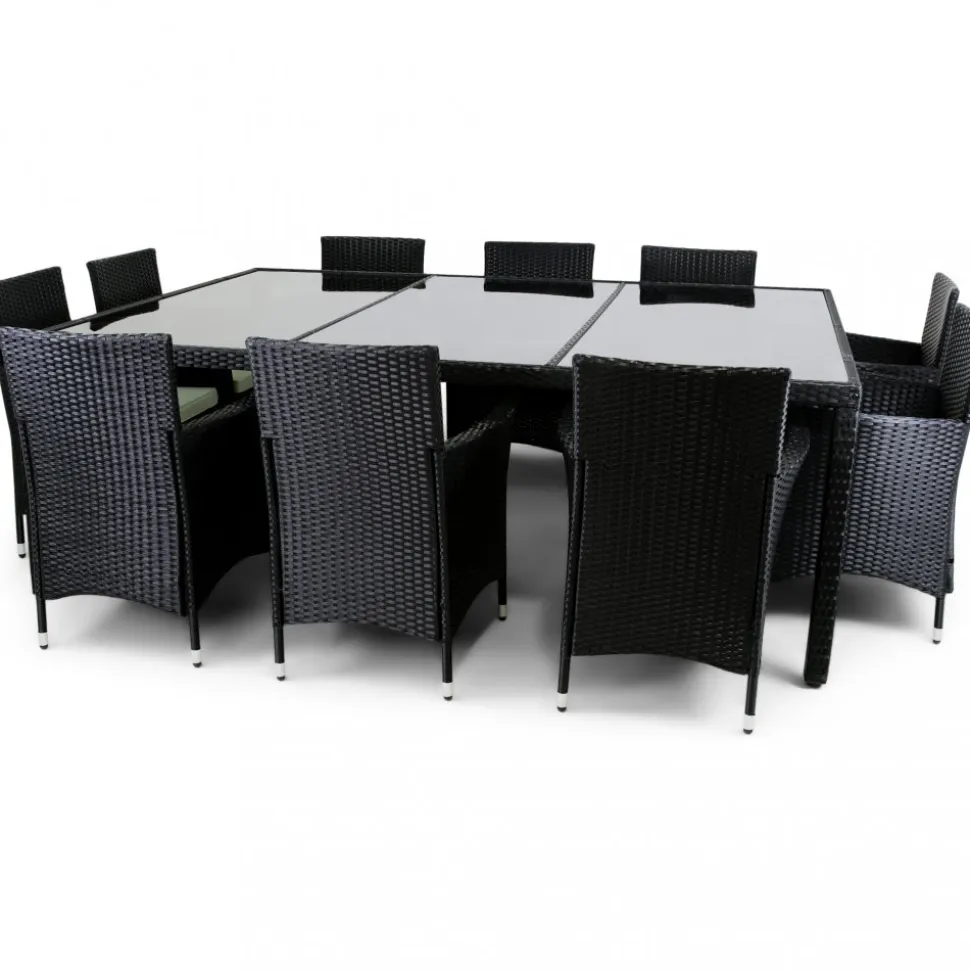 Stor matgrupp utemöbler 220x160cm | 10 stolar | Lyfco Särö