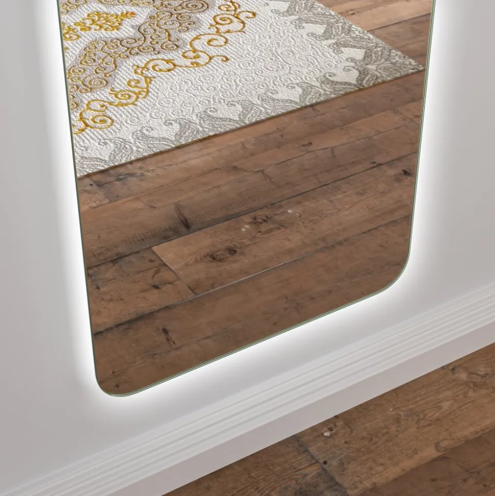 Stor spegel 170x50 cm | Justerbar LED-belysning med dimmer | Katarina
