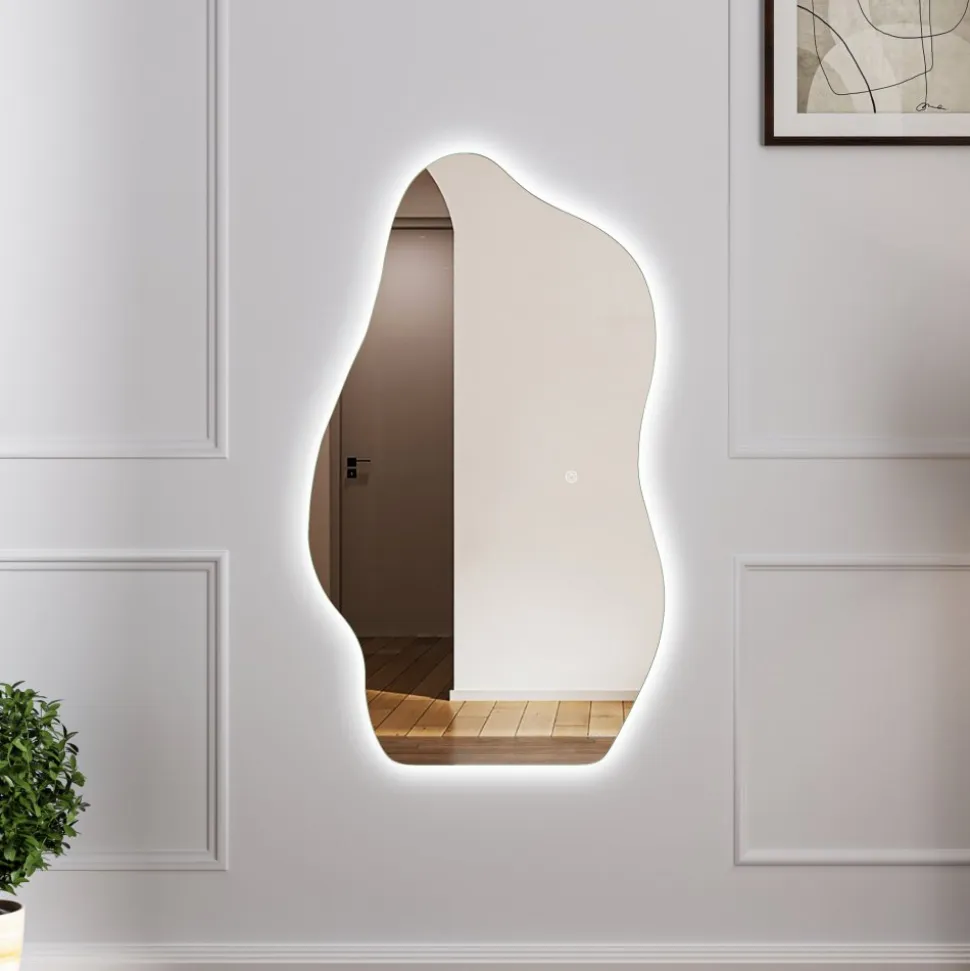 Stor spegel 120x70 cm | LED-belysning med dimmer | Bianca