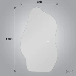 Stor spegel 120x70 cm | LED-belysning med dimmer | Bianca