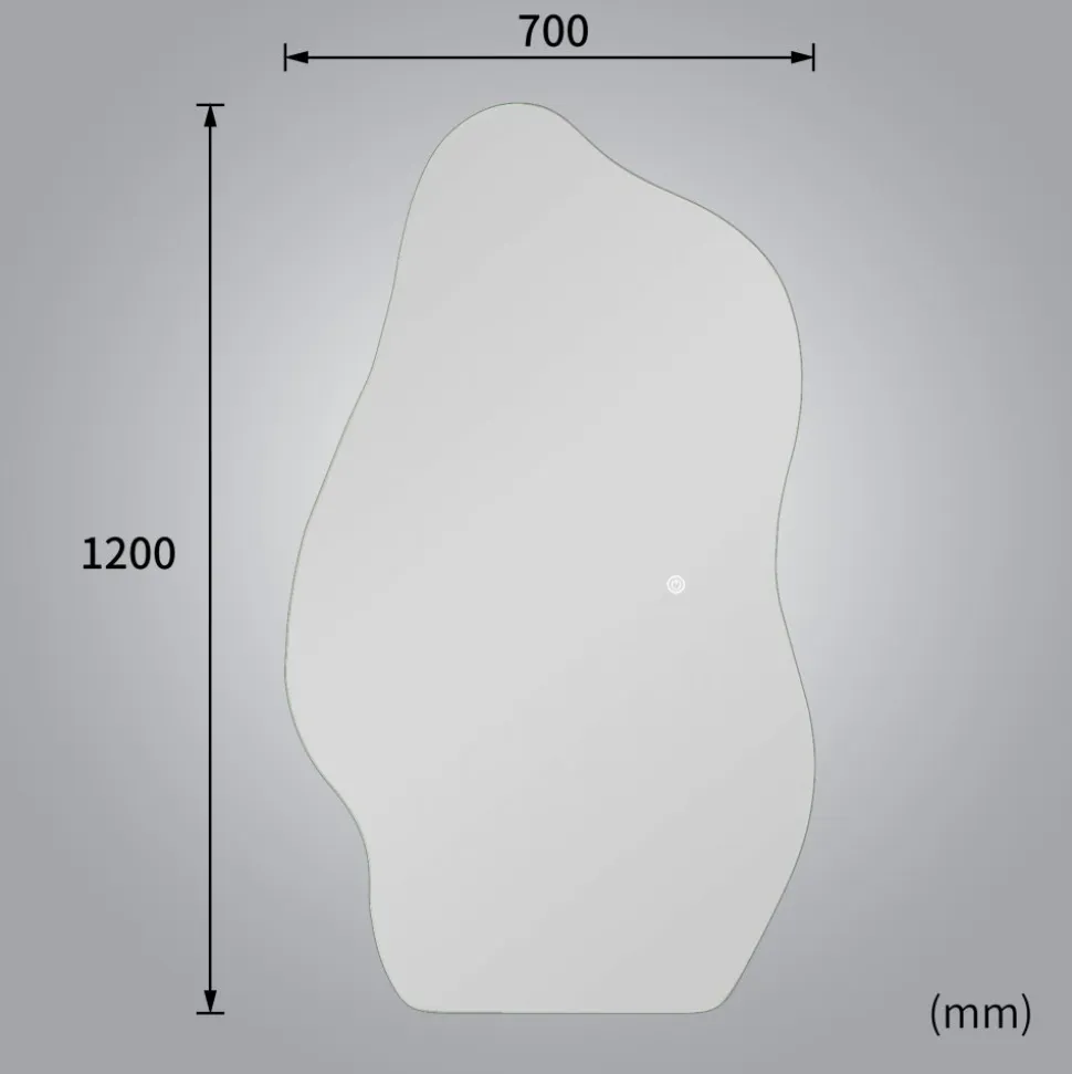 Stor spegel 120x70 cm | LED-belysning med dimmer | Bianca