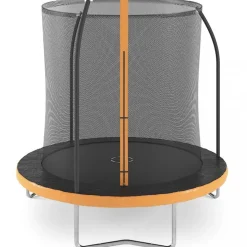 Studsmatta 245cm | Med skyddsnät | Svart/Orange