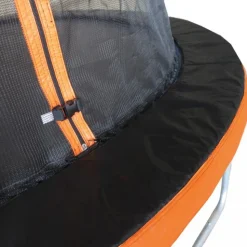 Studsmatta 245cm | Med skyddsnät | Svart/Orange