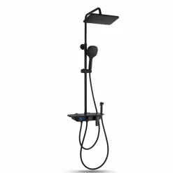 Takduschset med LED-display | Svart