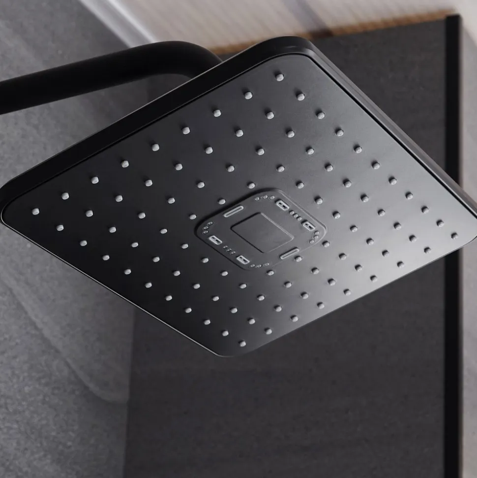 Takduschset med LED-display | Svart