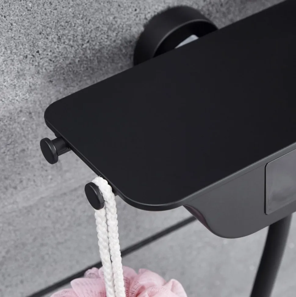 Takduschset med LED-display | Svart