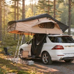 Taktält Softshell 240×160 cm | 10 000 mm vattentätt | Madrass & stege ingår | Trekkrunner