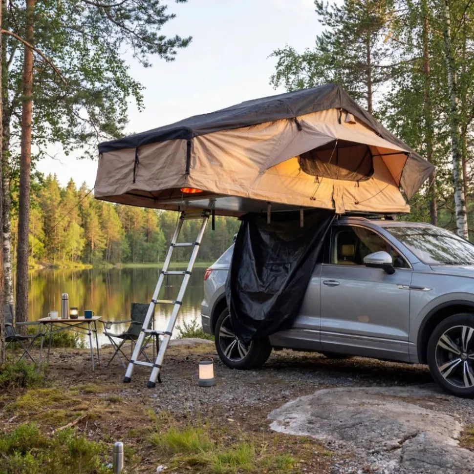 Taktält Softshell 240x140 cm | Vattentätt 10 000 mm | Madrass & stege ingår | Trekkrunner