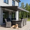 Terrassmarkis halvkassett 4x3 m | Motor & fjärrkontroll | Mörkgrå