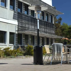 Terrassvärmare 12 kW Gasol Stående utevärmare I Svart för altan & uteplats