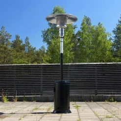 Terrassvärmare 12 kW Gasol Stående utevärmare I Svart för altan & uteplats