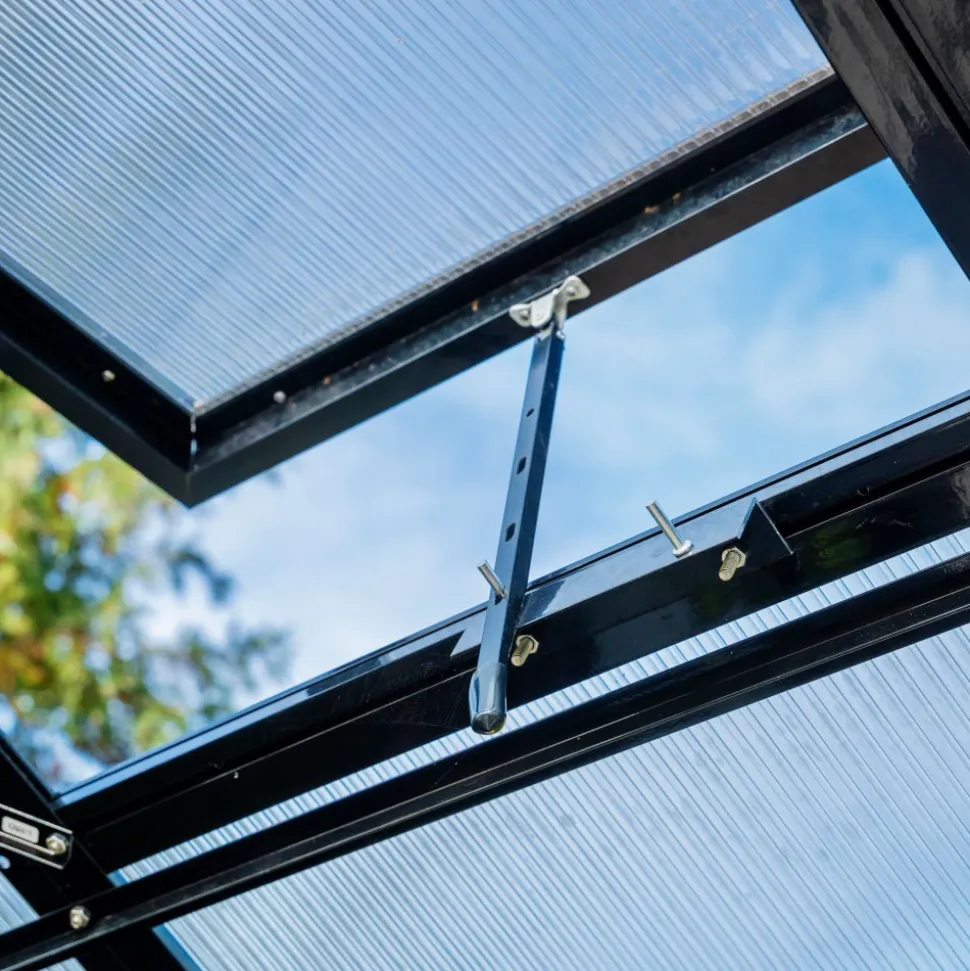 T-format glasväxthus 12,8m² | 4mm säkerhetsglas | 5 års stormgaranti