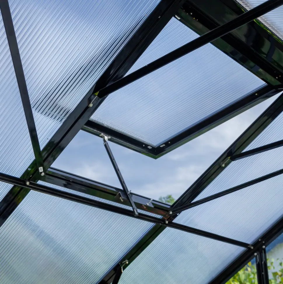 T-format glasväxthus 12,8m² | 4mm säkerhetsglas | 5 års stormgaranti