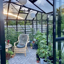 T-format glasväxthus 12,8m² | 4mm säkerhetsglas | 5 års stormgaranti