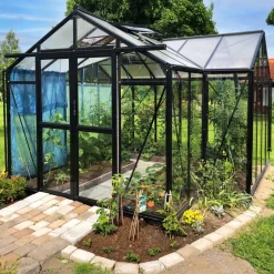 T-format glasväxthus 12,8m² | 4mm säkerhetsglas | 5 års stormgaranti