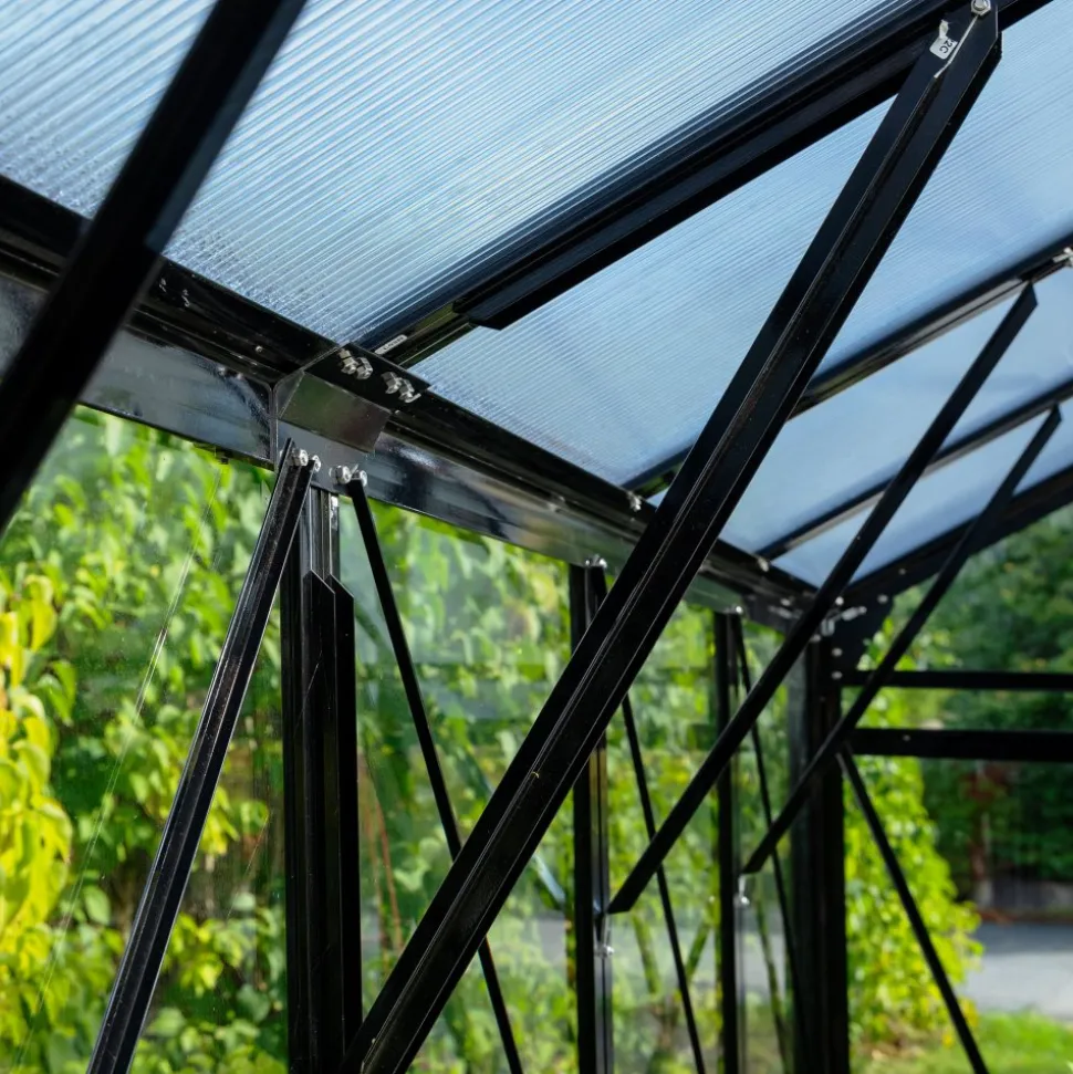 T-format glasväxthus 12,8m² | 4mm säkerhetsglas | 5 års stormgaranti