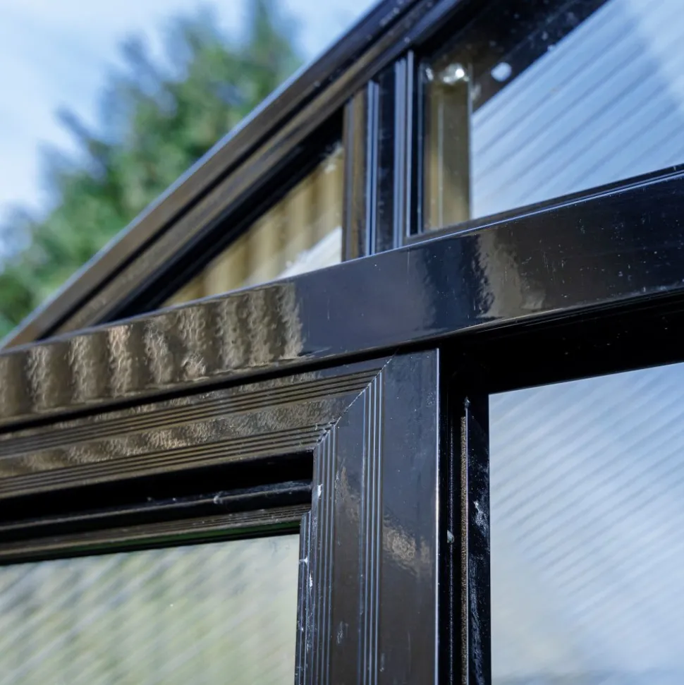 T-format glasväxthus 12,8m² | 4mm säkerhetsglas | 5 års stormgaranti