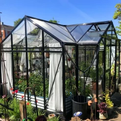 T-format glasväxthus 11,2m² | 4mm säkerhetsglas | 5 års stormgaranti