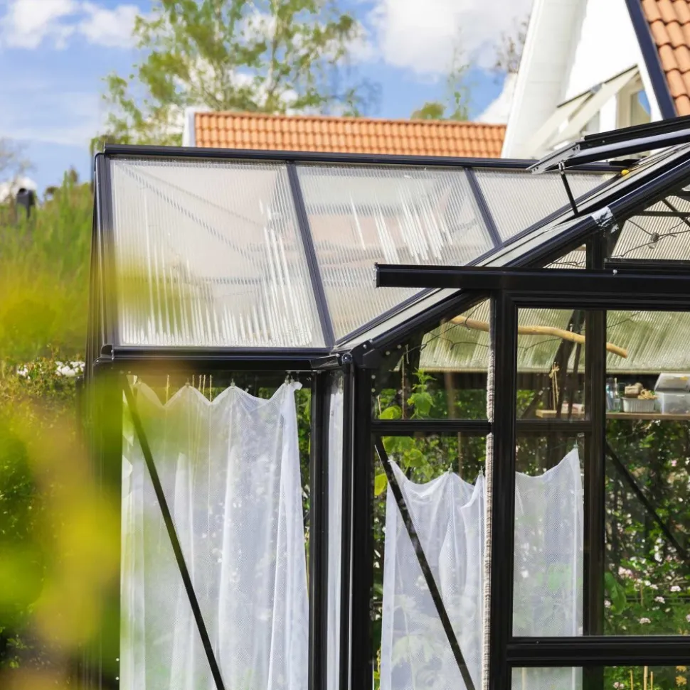 T-format glasväxthus 11,2m² | 4mm säkerhetsglas | 5 års stormgaranti