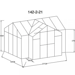 T-format glasväxthus 11,2m² | 4mm säkerhetsglas | 5 års stormgaranti